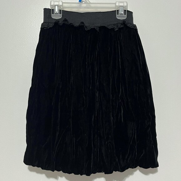 Cotuf INC Womens Velvet Bubble Mini Skirt Size S Black Whimsigoth Romantic Goth - Picture 2 of 8